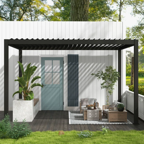 111DA+Full+Aluminum+Frame+Pergola+with+Adjustable+Double-Layer+Louvers